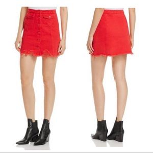 Sunset & Spring red denim skirt